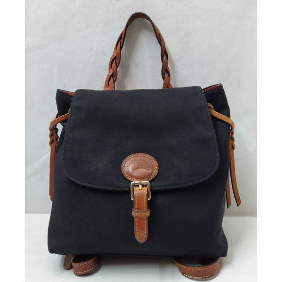 Dooney & Bourke Black Nylon Leather Trim Buckle Flap Closure Backpack main image 8